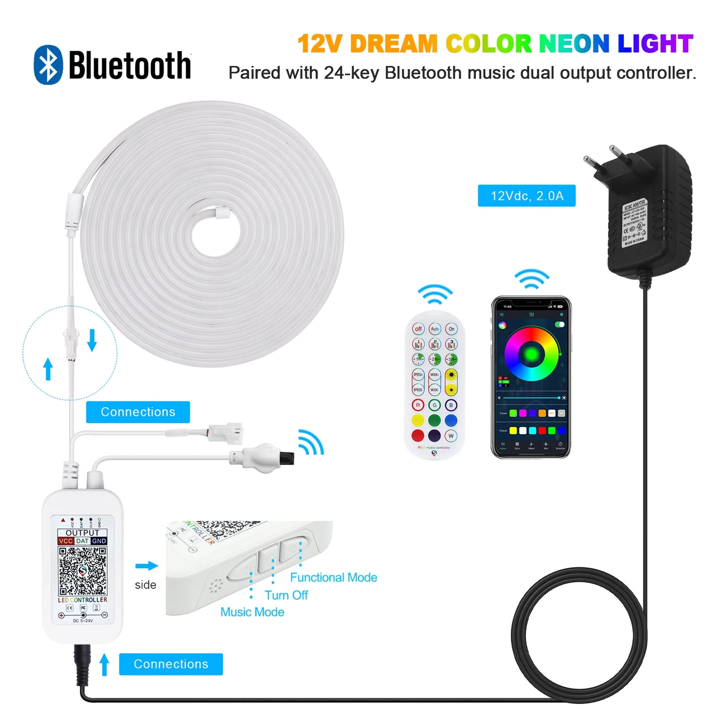 Neoninė "Dream Color" LED juosta