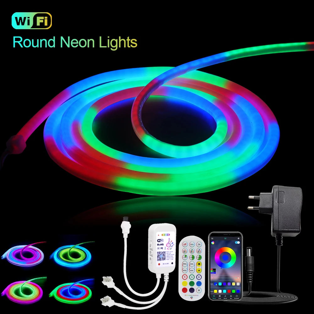 Neoninė "Magic" LED juosta apvalkale