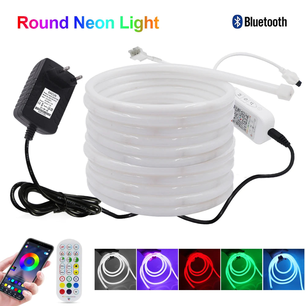 Neoninė "Magic" LED juosta apvalkale