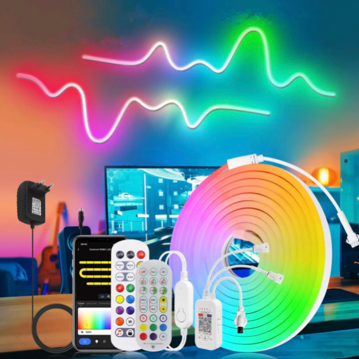 Neoninė RGBIC LED juosta