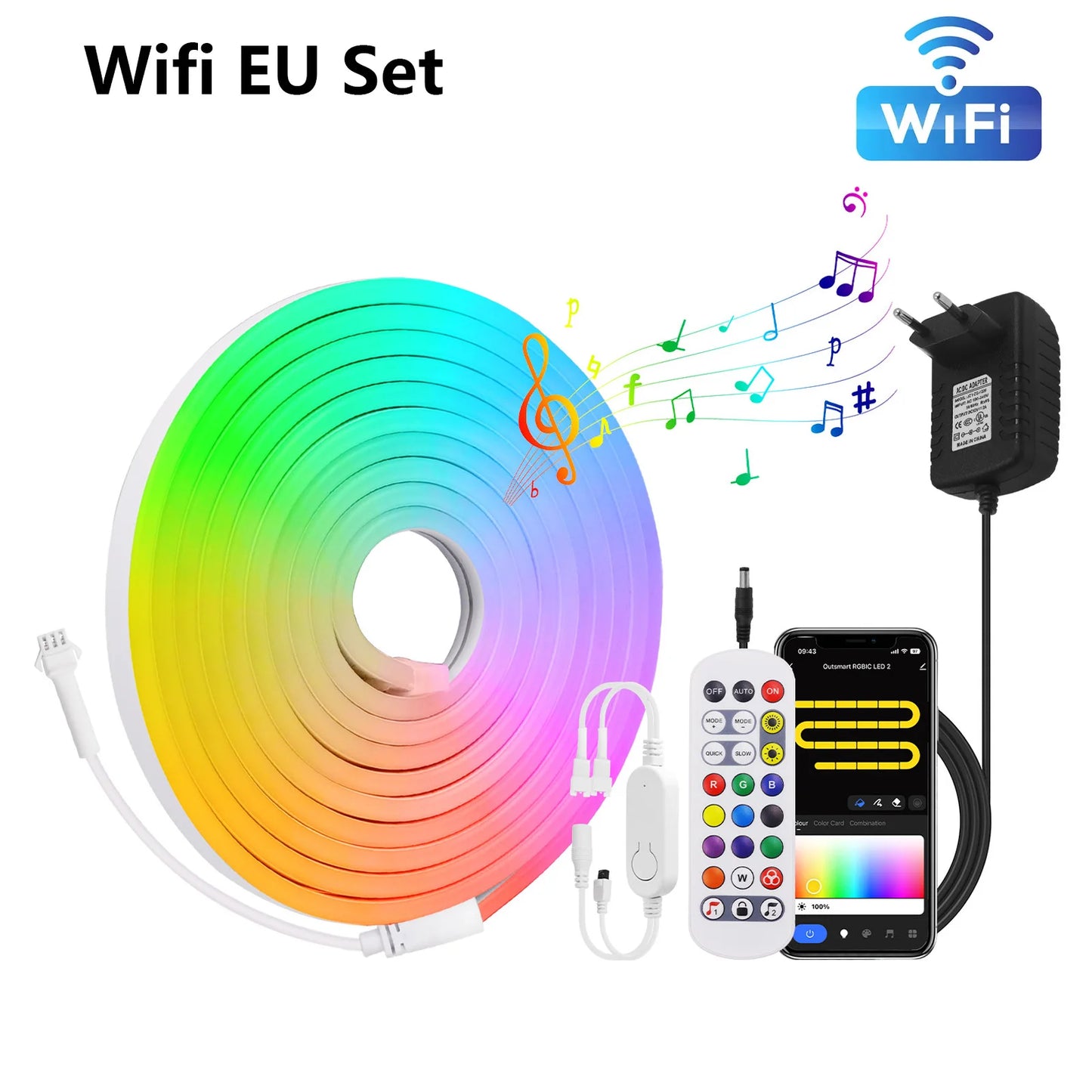 Neoninė RGBIC LED juosta