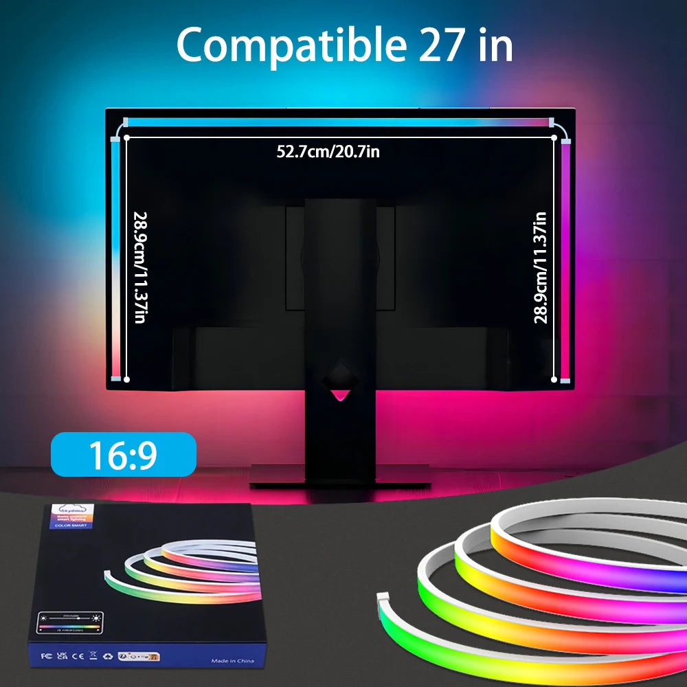 Neoninis RGB komplektas monitoriui