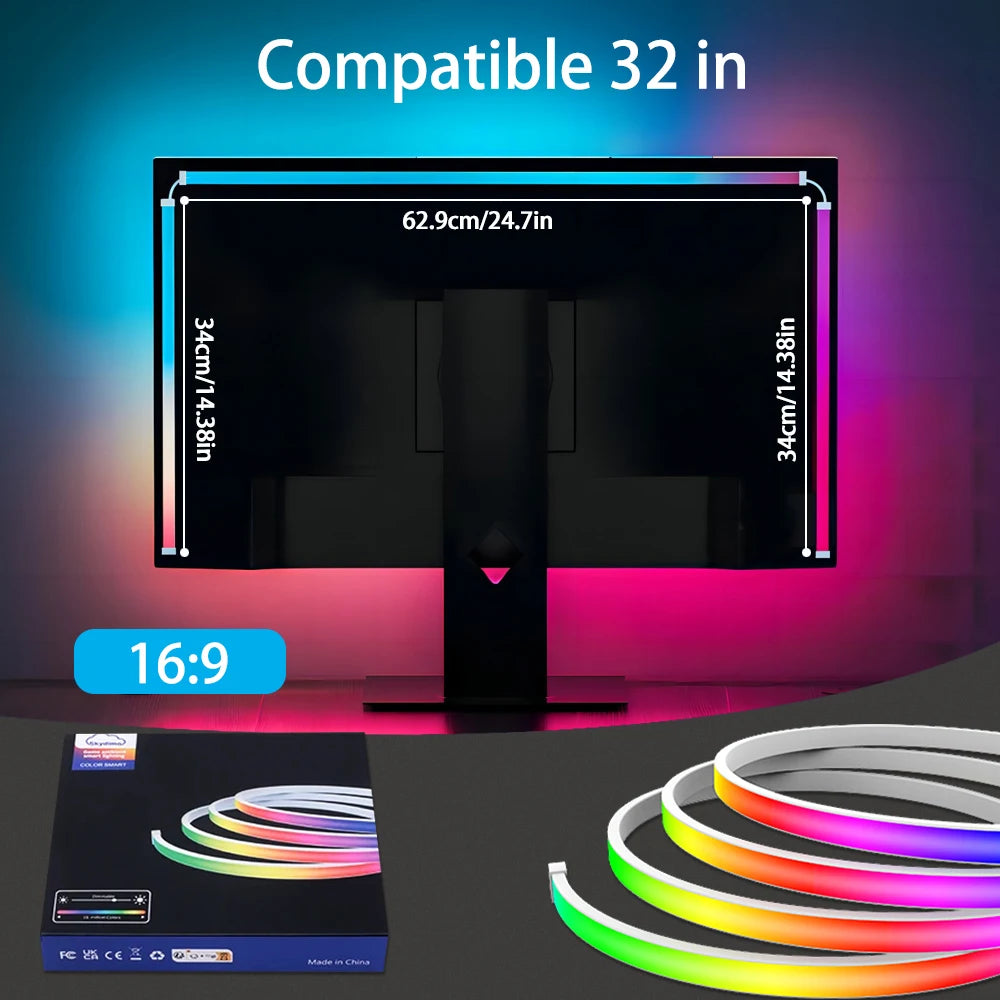 Neoninis RGB komplektas monitoriui