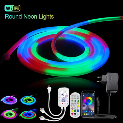 Neoninė "Magic" LED juosta apvalkale